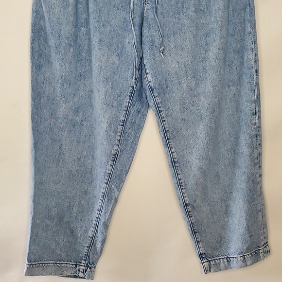 Banana Republic Barrel Jeans Size L Hi-Rise Drawstring Waist Light Wash Baggy - Picture 3 of 13